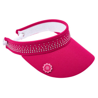 NSCO- Crystal Telephone Wire Golf Visor with Ball Marker - Pink