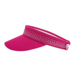 Ladies Golf Crystal Telephone wire golf visor with Ball Marker - Pink