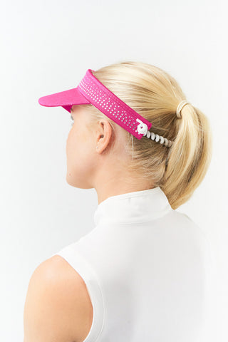 NSCO- Crystal Telephone Wire Golf Visor with Ball Marker - Pink