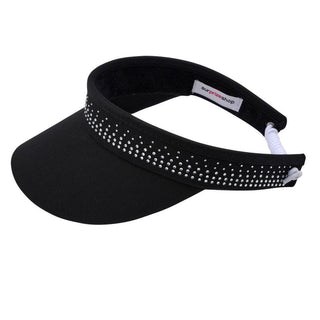 NSCO- Crystal Telephone Wire Golf Visor With Ball Marker - Black
