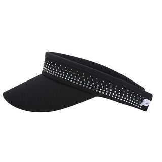 NSCO- Crystal Telephone Wire Golf Visor With Ball Marker - Black