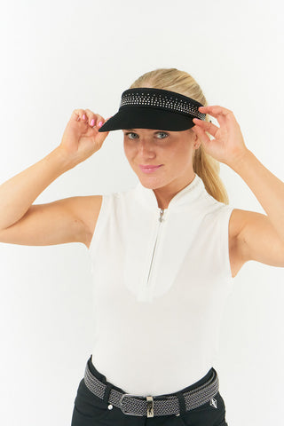 NSCO- Crystal Telephone Wire Golf Visor With Ball Marker - Black