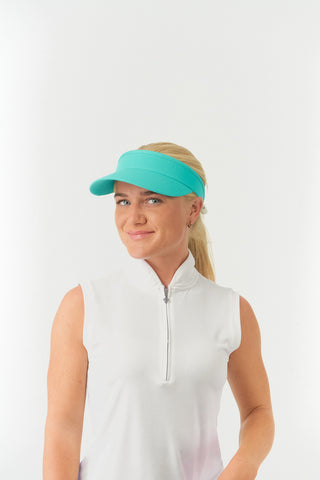 NSCO- Telephone Wire Ladies Golf Visor with Ball Marker - Ocean Blue