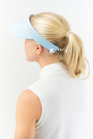 NSCO- Telephone Wire Ladies Golf Visor with Ball Marker -  Pastel/Pale Blue