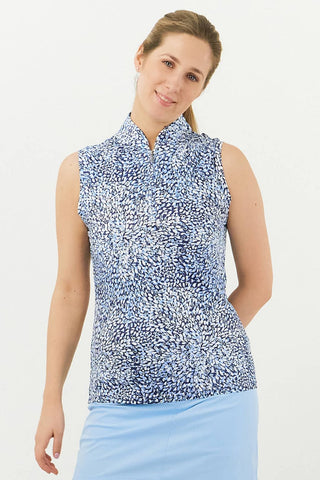 Rise Sleeveless Ladies Golf Polo Shirt - Peardrop Sapphire