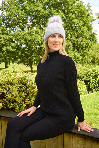 Surprizeshop Waterproof Bobble Ladies Golf Hat - Grey
