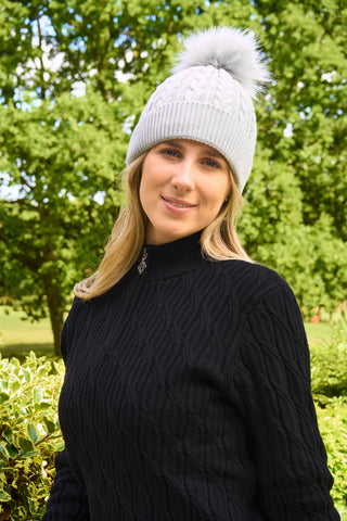 Surprizeshop Waterproof Bobble Ladies Golf Hat - Grey