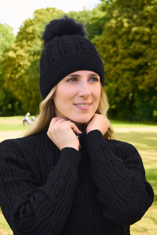 NSCO- Surprizeshop Waterproof Bobble Ladies Golf Hat - Black