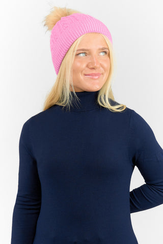 Surprizeshop Waterproof Bobble Ladies Golf Hat - Soft Pink