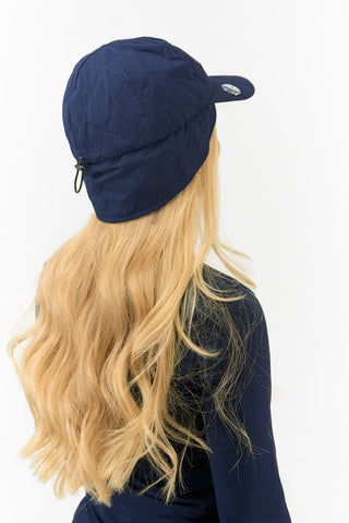 NSCO- Ladies Waterproof Fleece Lined Rain Cap with Ball Marker - Navy