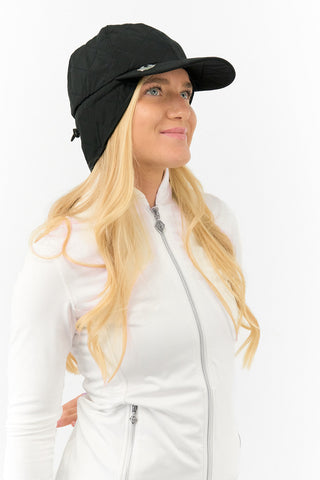 NSCO- Ladies Waterproof Fleece Lined Rain Cap with Marker -Black