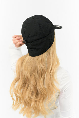 NSCO- Ladies Waterproof Fleece Lined Rain Cap with Marker -Black