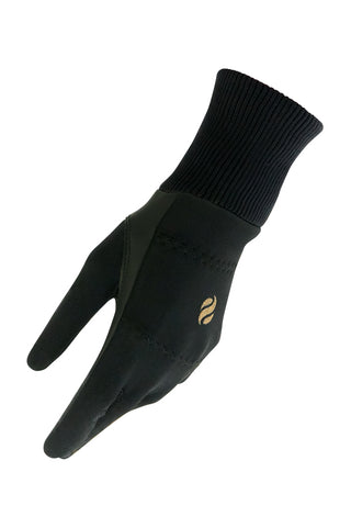 Fleece Lined Polar Stretch Winter Golf Gloves - Black