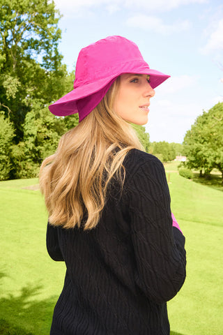 NSCO- Ladies Golf Waterproof Fleece Lined Rain Hat- Pink