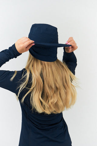 NSCO- Ladies Golf Waterproof Fleece Lined Rain Hat- Navy