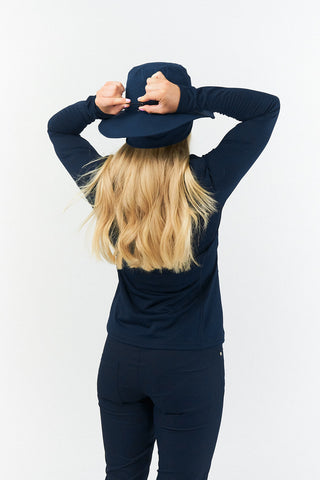 NSCO- Ladies Golf Waterproof Fleece Lined Rain Hat- Navy