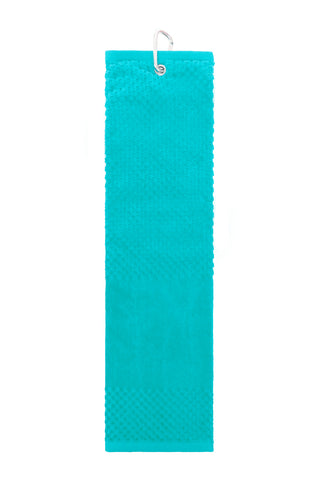 Waffle Weave Golf Towel - Aqua