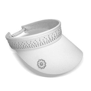 NSCO- Crystal Telephone Wire Golf Visor with Ball Marker - White