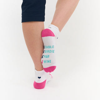 NSCO- Pair Of Wine Slogan Ladies Golf Socks