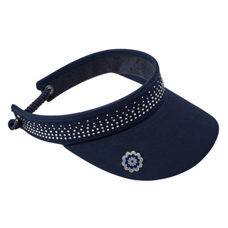 NSCO- Crystal Telephone Wire Golf Visor With Ball Marker - Navy