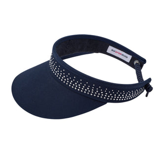 NSCO- Crystal Telephone Wire Golf Visor With Ball Marker - Navy