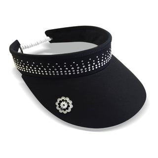 NSCO- Crystal Telephone Wire Golf Visor With Ball Marker - Black